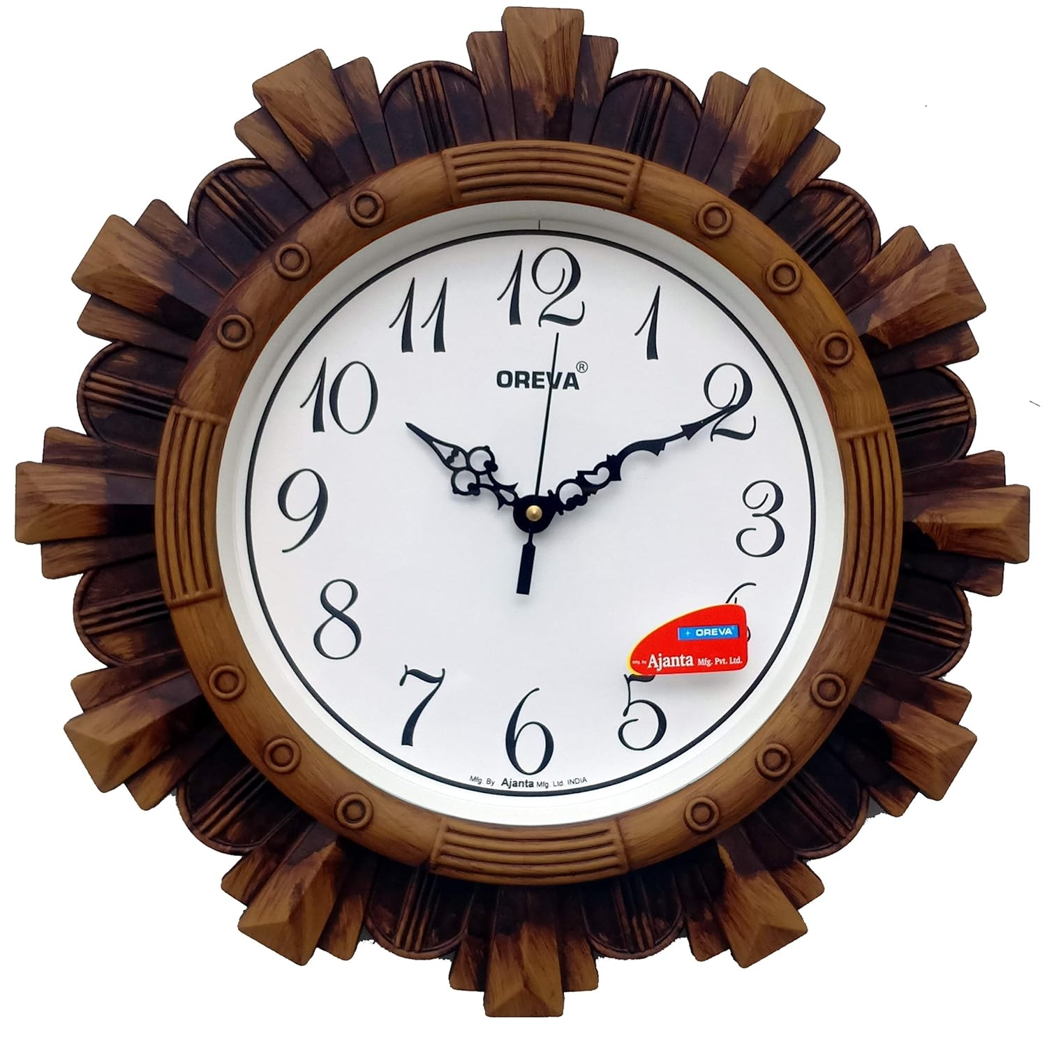 Ajanta Plastic Vintage Wall Clock, analog (Brown, 32 x 4 x 32 cm)