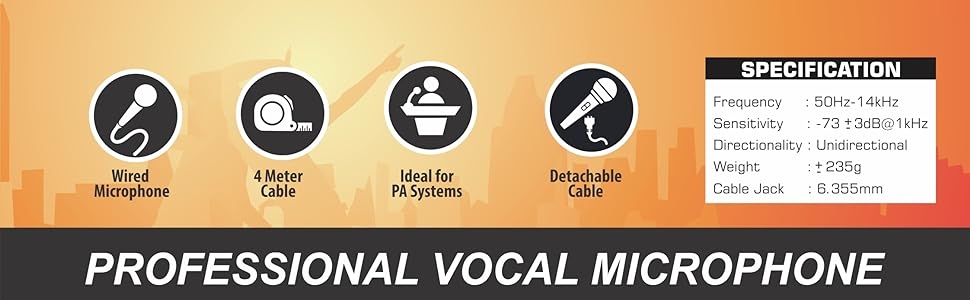 Professional vocal microphone 