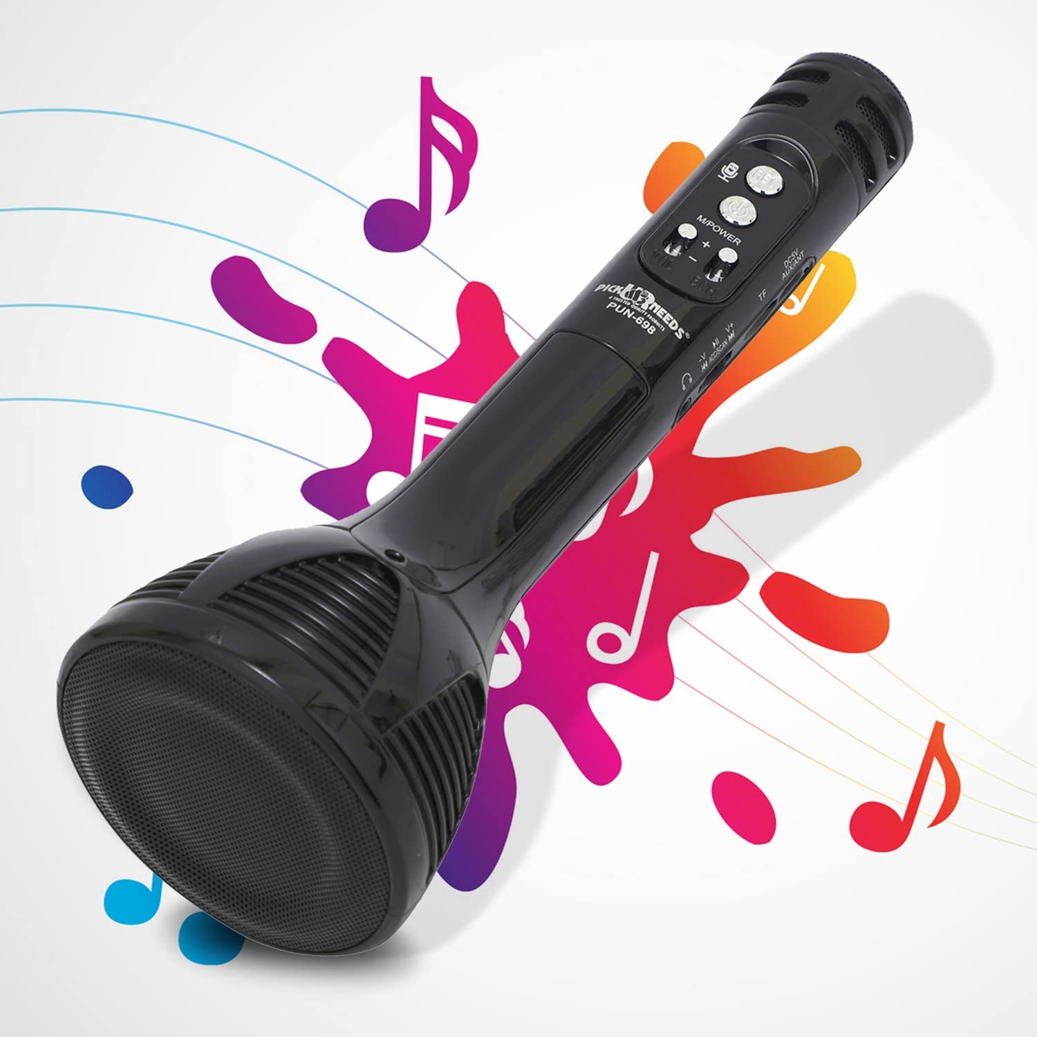 Wireless Bluetooth Omnidirectional Karaoke Microphone | Portable Handheld Karaoke Mic | with Speaker for Smart Phones