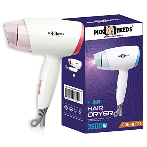Pick Ur Needs Hair Dryer 3500W Powerful Professional Hair Dryer | Folding Handle (Pink) Hair Dryers