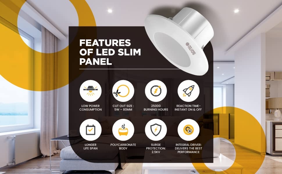 Polycab 5 Watt LED Down Light | Slim Round Bright Lumination