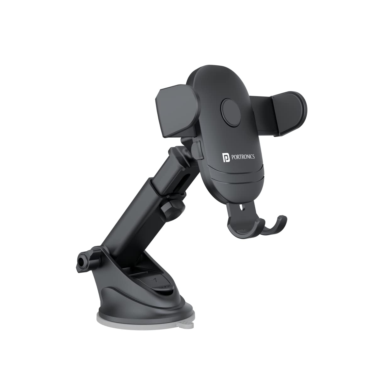 Portronics Car Mobile Phone Holder Stand for Dashboard & Windshield, Strong Suction Cup for 4 to 6 Devices (Clamp M2)
