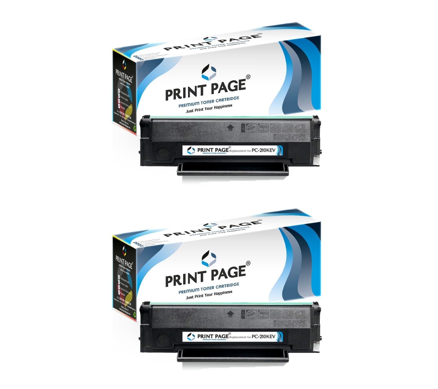 Print Page PC-210KEV Toner Cartridge for Pantum Printer P2200, P2500, P2500W, M6500, M6500N, M6500W, M6500NW, M6550, M6550N, M6550W (Set of 2)