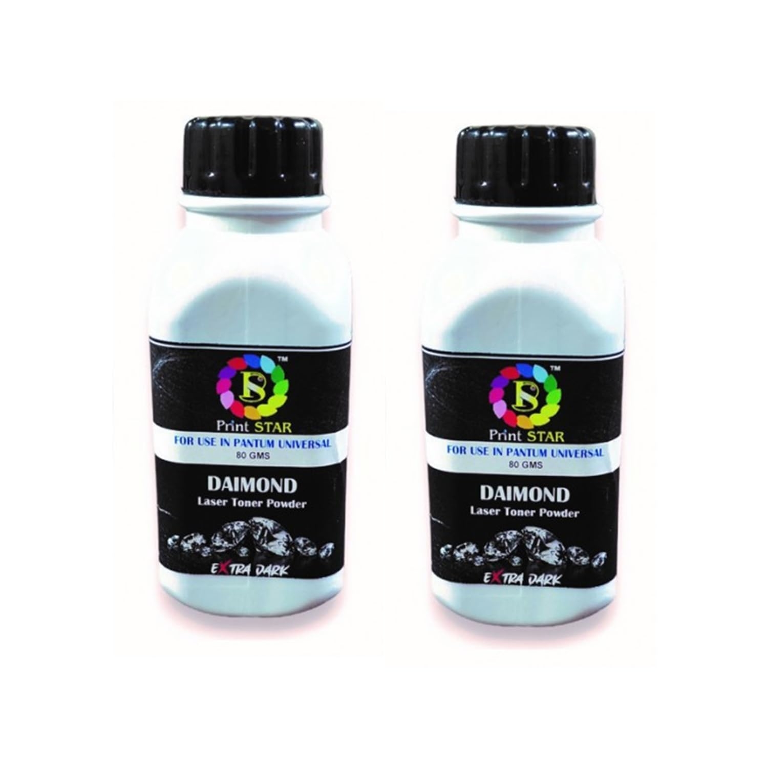 Printstar Toner Powder Compatible with PANTUM Universal, 80GMS, UltraDark (Pack of 02)