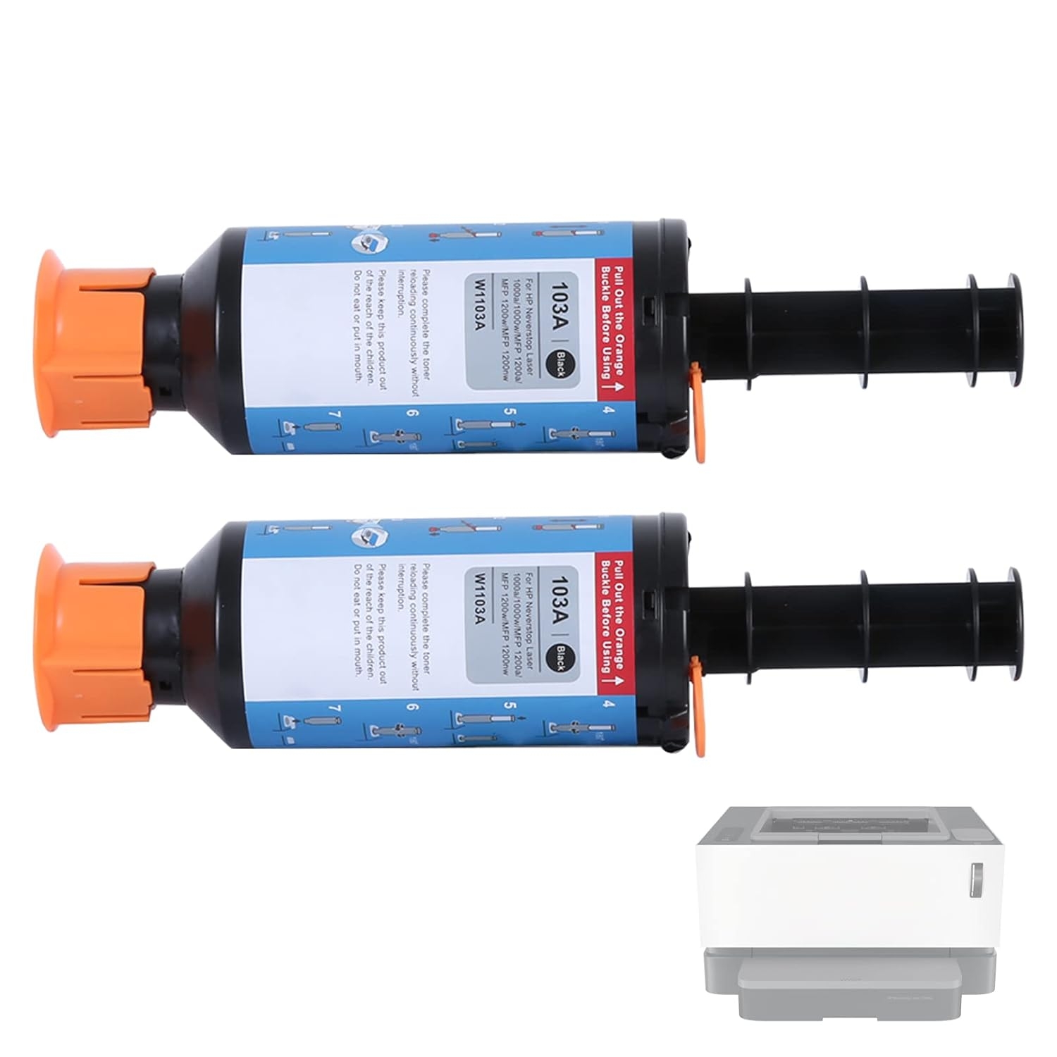 Proffisy Cartridge for HP 103A/ W1103A, Toner Reload Kit for HP Neverstop Laser MFP 1200w, MFP 1200a, 1000a, 1000w - 2 Pcs