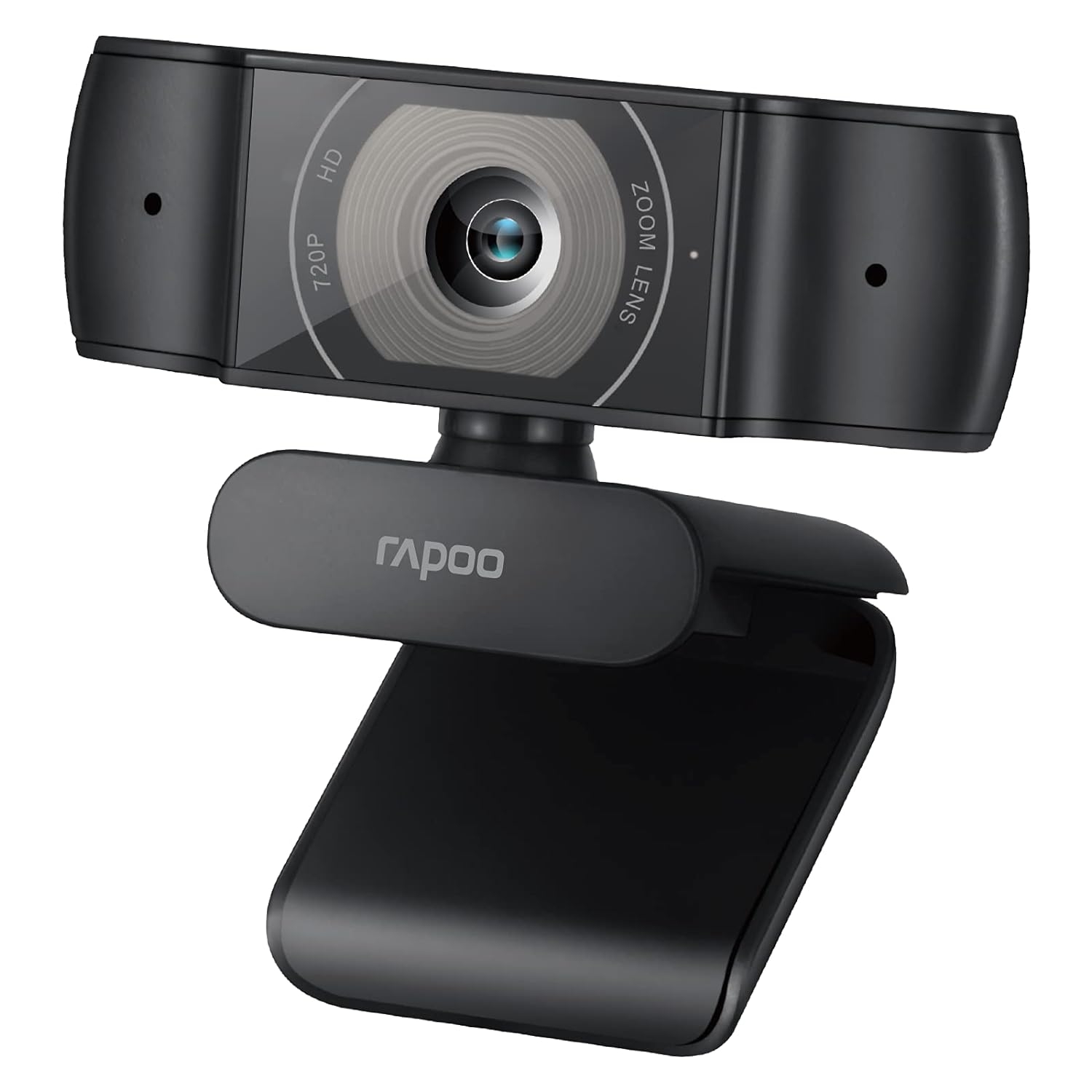 RAPOO C200 Web Camera 720P, HD Webcam with Microphone, Rapoo USB Computer Camera, Built-in Dual Noise Reduction Mics, 100-degree Wide Angle lens, Plug and Play, for Zoom/Skype/Teams, Conferencing and Video Calls