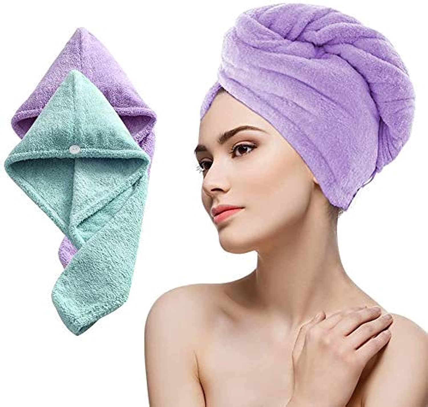 Hair Towel Wrap Absorbent Towel Hair-Drying Bathrobe Magic Hair Warp Towel Super Quick-Drying Microfiber 500 GSM