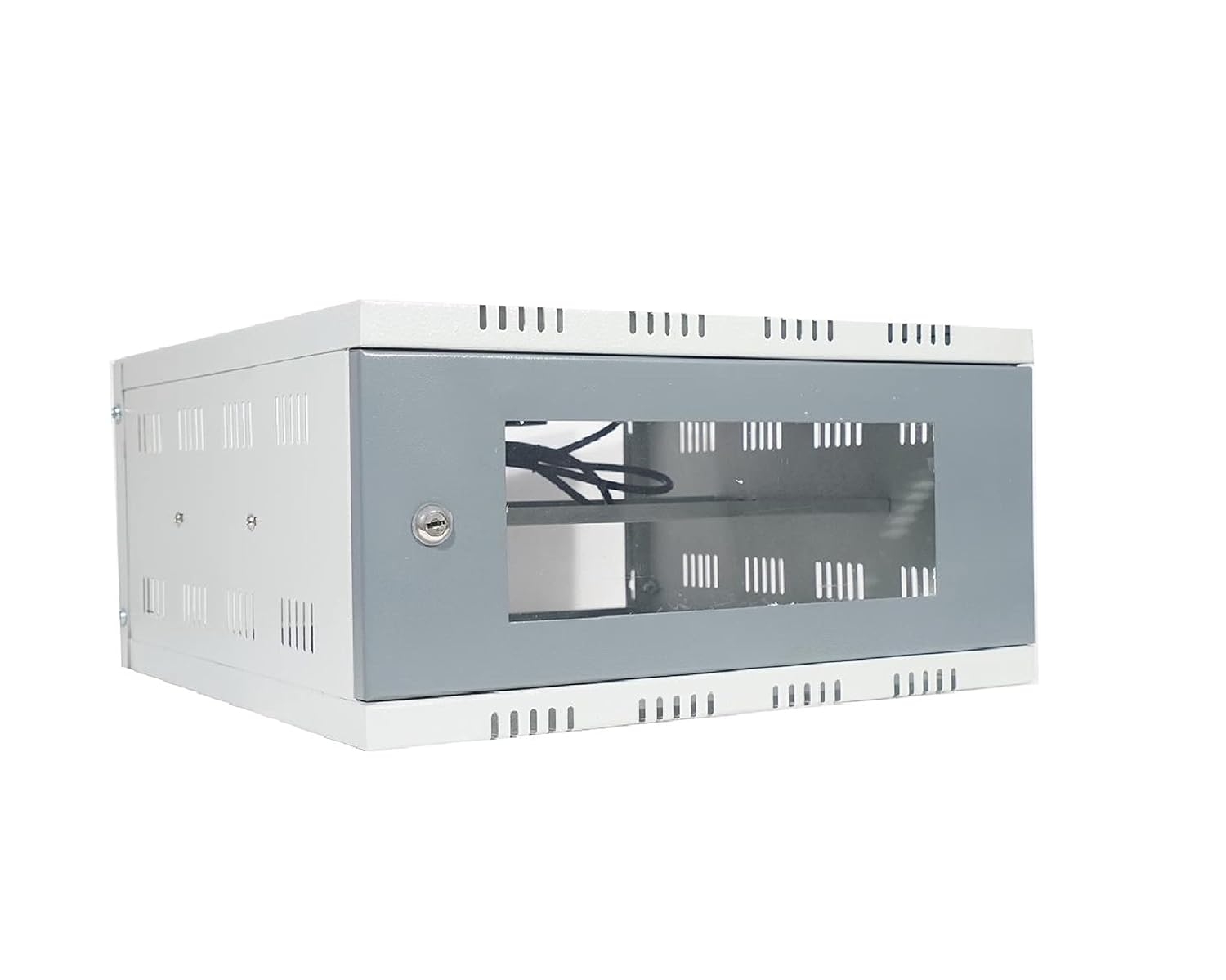 3U+ Plus CCTV DVR Rack/Server/NVR Protector Glass Door Rack with 3 Power Socket Plug Metal Cabinet Box - 40cmx45cmx20cm