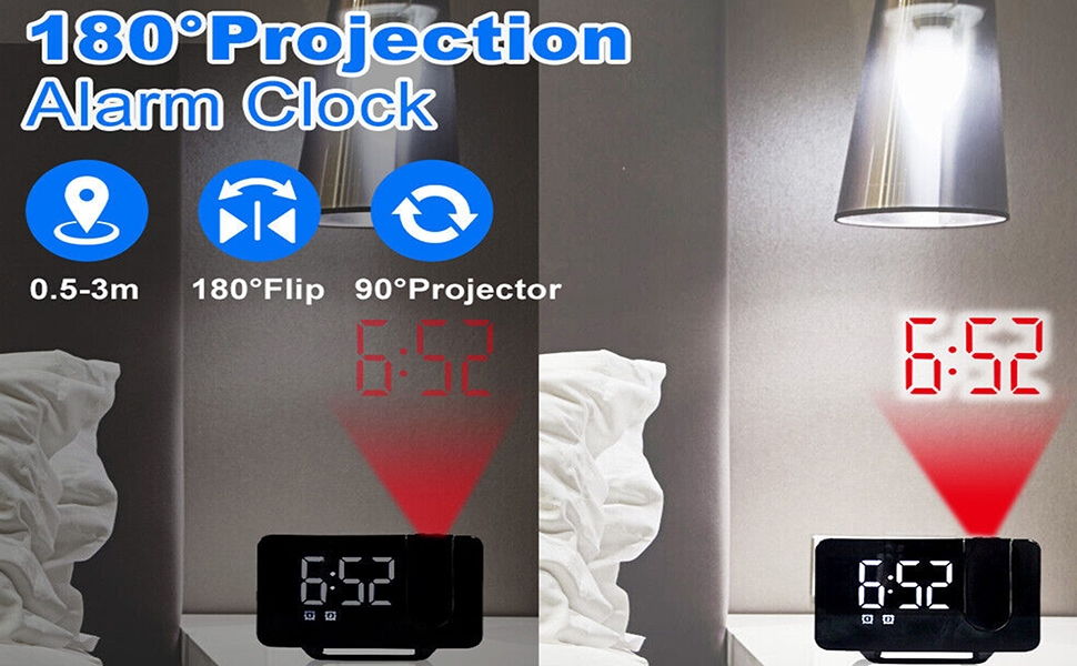 projector alarm clock with FM