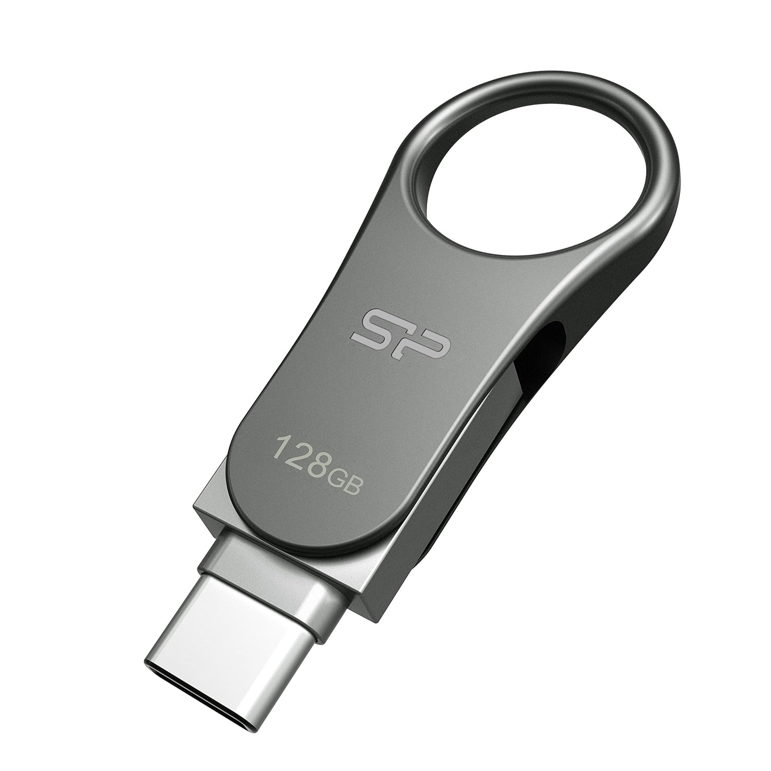 128GB Dual USB-C USB-A Flash Drive pendrive, USB 3.2 Gen 1 USB 3.0 OTG Type-C Type-A, Metal Casing Keychain