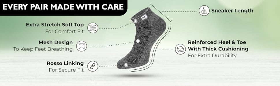 Supersox Men's Half Terry Cushion Special Design Sneaker Length Socks SPN FOR 1
