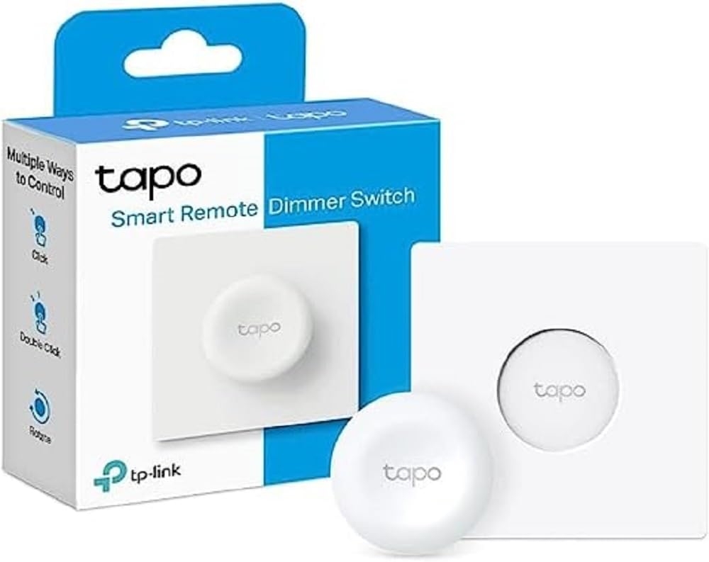 Tapo Tp-Link Tapo S200D Smart Remote Dimmer Switch, Multiple Ways Control, Real-Time Notifications, No Wire Required, Battery Included, Tapo Hub Required Sold Separately, Easy Setup And Use