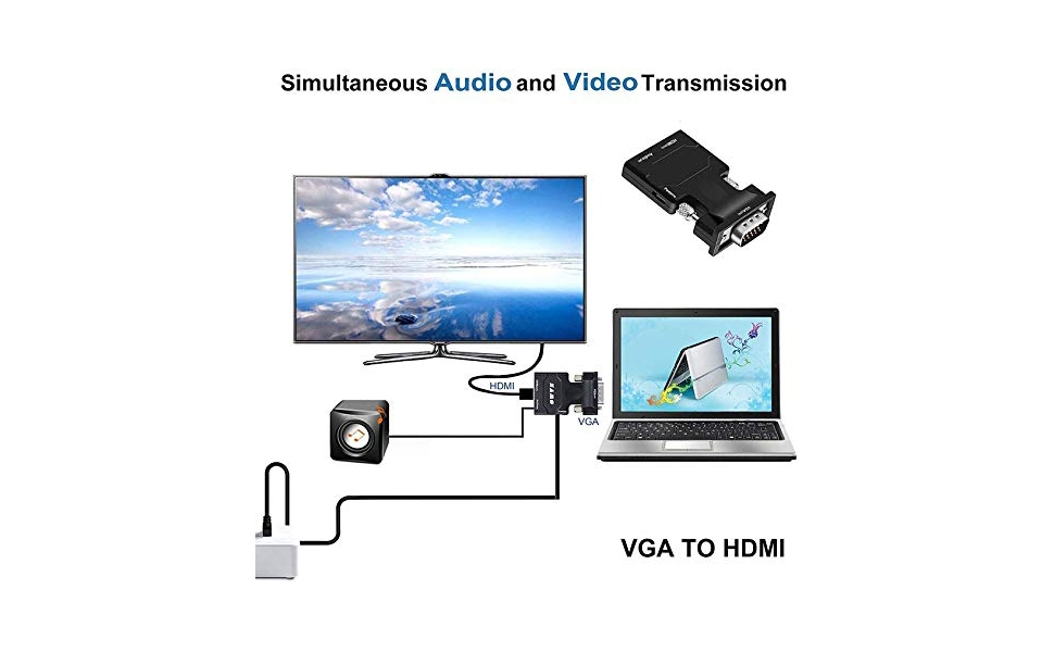 vga to hdmi converter adapter, hd video converter