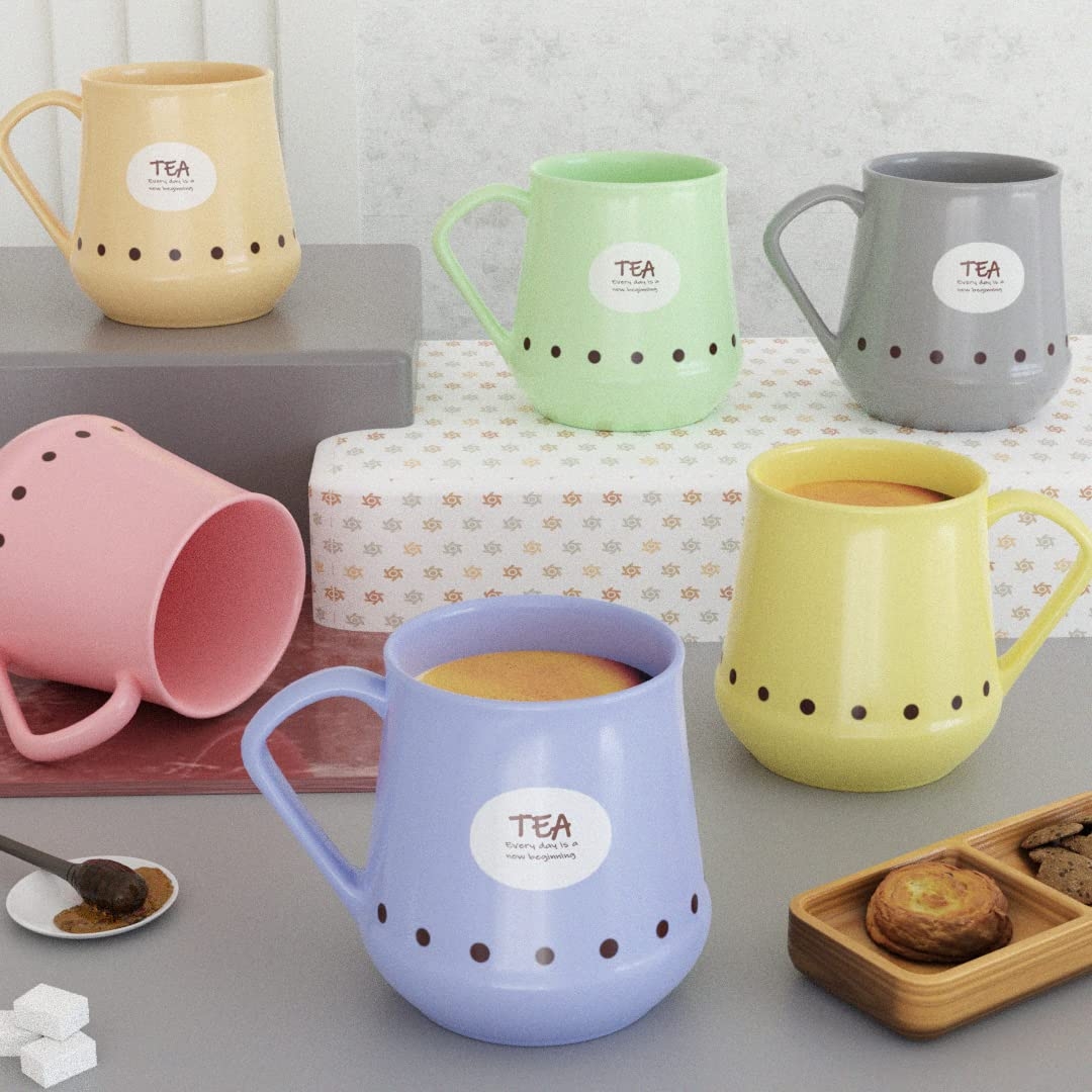 Handcrafted Ceramic Pastel Conical Microwave Safe Chai/Tea Cups | Tea Serving Mugs