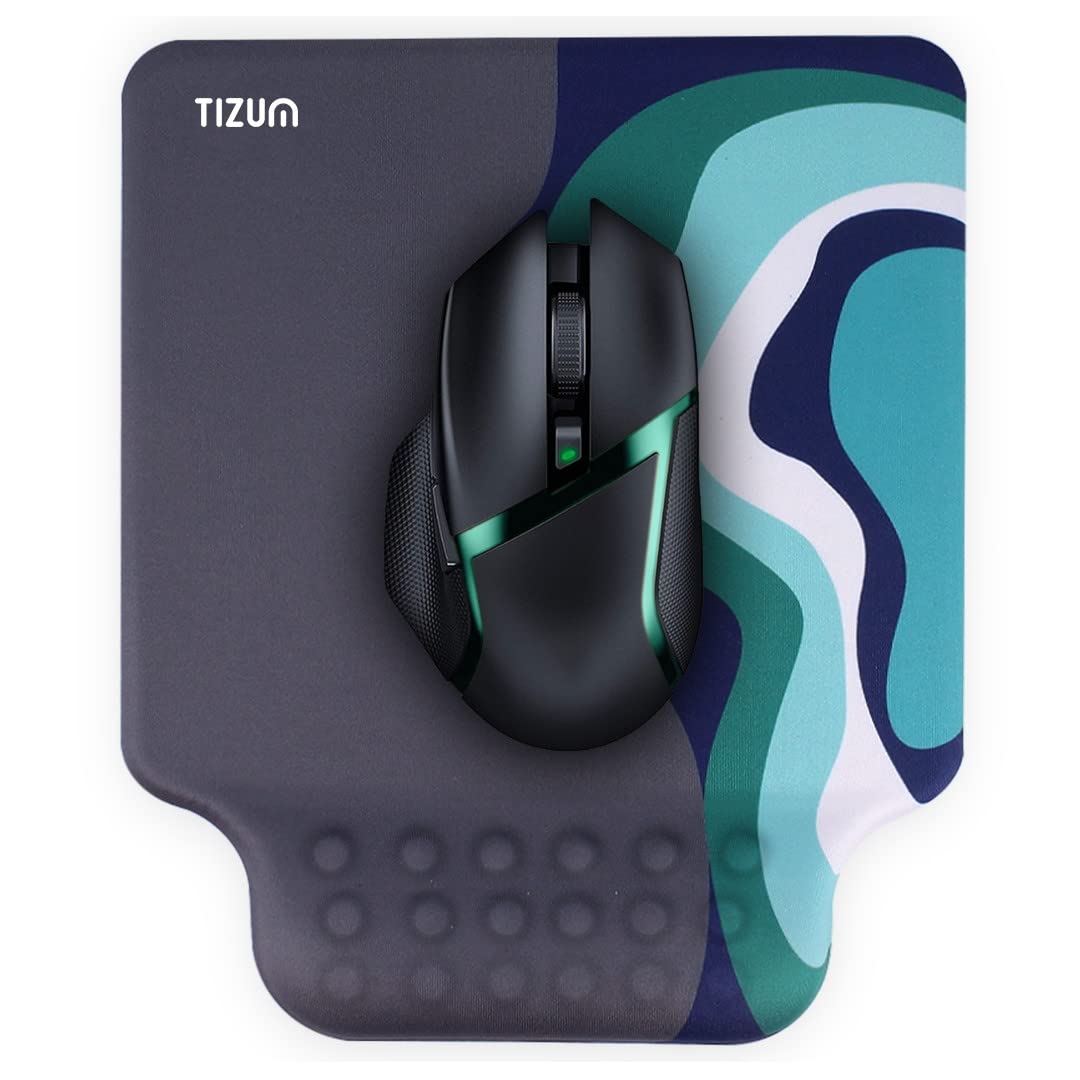 Tizum Gel Foam Wrist Rest Mouse Pad | Cushion Wrist Support, Non-Slip Base & Pain Relief for Gaming, Computer, Laptop