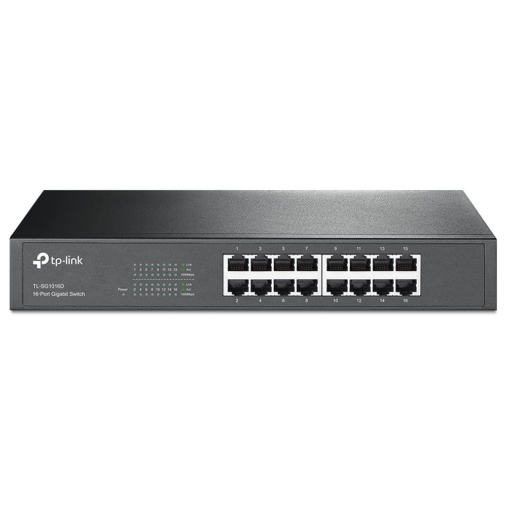 TP-Link 16 Port Gigabit PoE Switch 8 PoE Port+ @150W w/Shielded Ports Support QoS, IGMP & Link Aggregation (TL-SG1016PE)