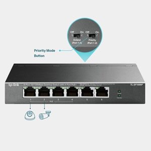 TP-link TL-SF1006P 6 Ports 10/100 Mbps Desktop Switch Network HUB PoE+ Power RJ45
