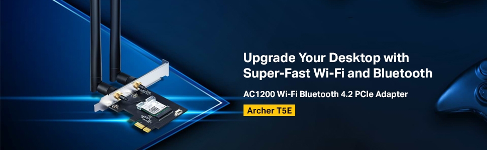 TP-link Archer T5E 1200 Mbps AC1200 WiFi Wi-Fi wireless Adapter Bluetooth 4.2 PCIe Dual Band Speed