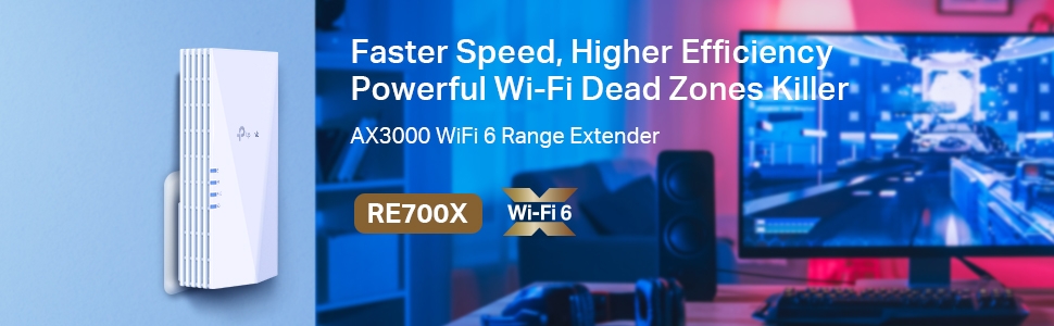TP-LINK RE700X WIFI 6 WIRELESS ROUTER SPEED 3000 MBPS SPEED COVERAGE