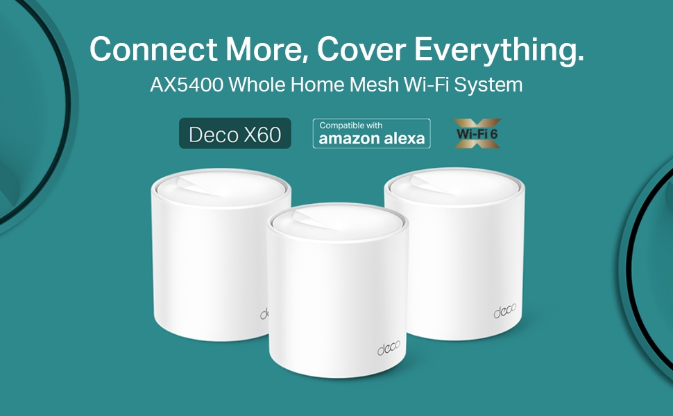 Deco X60 AX5400 Whole Home Mesh Wi-Fi 6 System