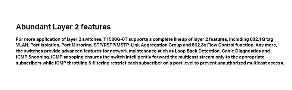 TP-link JetStream T1500G-8T TL-SG2008 8 Ports Gigabit Smart Switch Network L2 L3 L4 QoS Hub