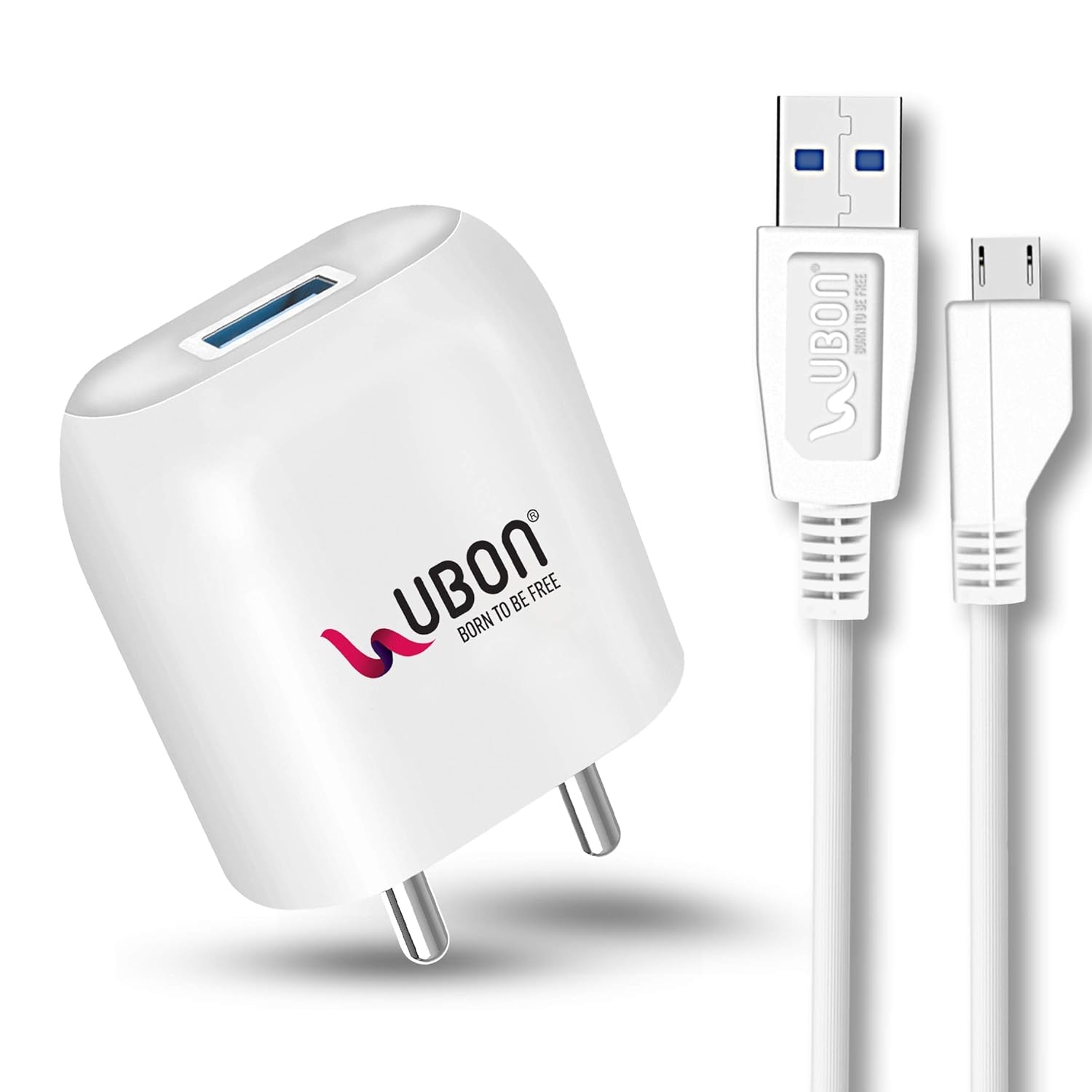 UBON Boost Series Mobile Charger CH-58 2.4 Amp Wall Charger Fast Charging Adapter with Micro USB Cable for Smartphone & Tablets, BIS Certified, Smart Protection for Short Circuit & Overheating- White