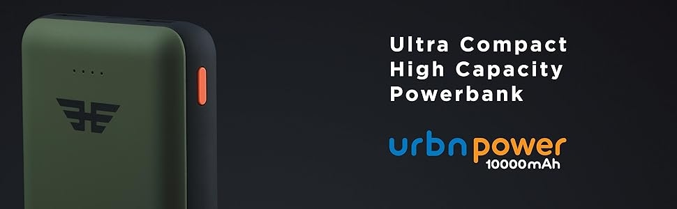 Urbn Powerbank 10000 mAh ultra compact fast charge dual port lithium polymer power bank