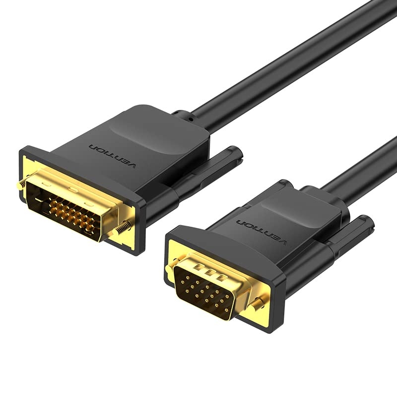 VENTION DVI to VGA Cable 3FT DVI-D 24+1 to VGA Cord Male Digital Video Monitor Cable for HDTV, Gaming, Monitor
