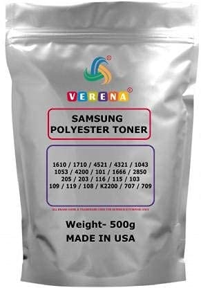 VERENA Ultra Dark Black Toner Powder for Samsung 1710/4521 / 4321/1043 / 1053/4200 / 101/1666 / 2850/205 / 203/116 / 115/103 / 109/119 / 108 / K2200 / 707/709 1 pcs (500Gram)
