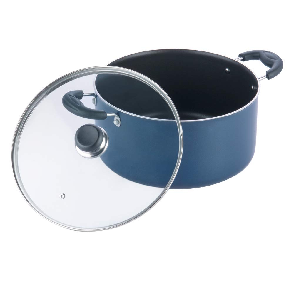 Vinod Non-Stick Deep Casserole with Glass Lid 7L Capacity with Bakelite Handle Gas Stove Compatible - 3mm Thickness