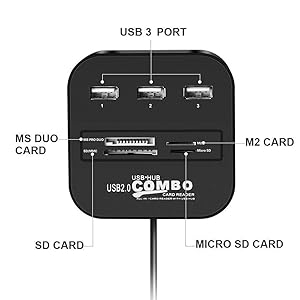 usb 3 port, m2 card, micro sd, mx duo, sd , combo hub, card reader