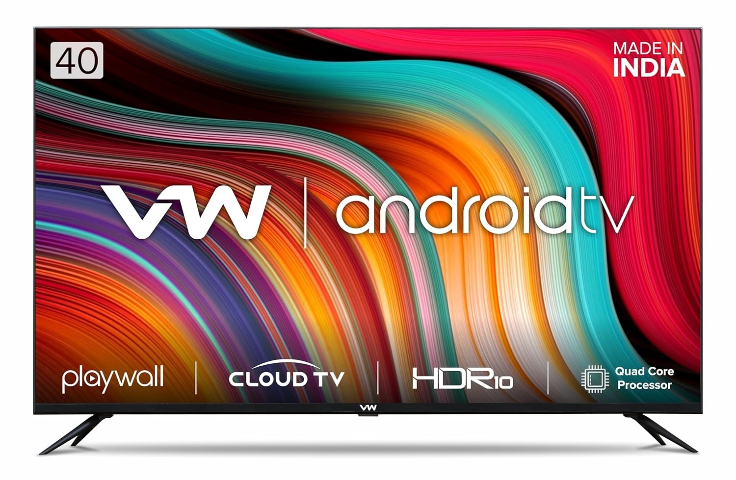 VW 109 cm (43) Playwall Frameless Series Full HD Android Smart LED TV | 1GB RAM - 8GB ROM - VW43F1