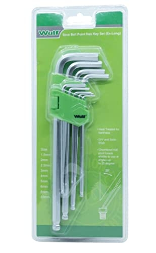 Wulf L-Shape Metric Long Hex Key Set,for Repair & Maintenance for Home, DIY | Powerful Type Allen Wrench Set